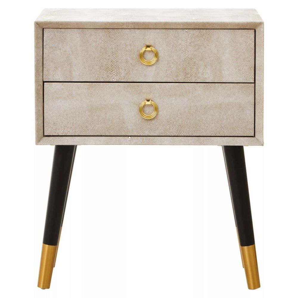 Cadio 2 Drawer Shagreen Effect Side Table