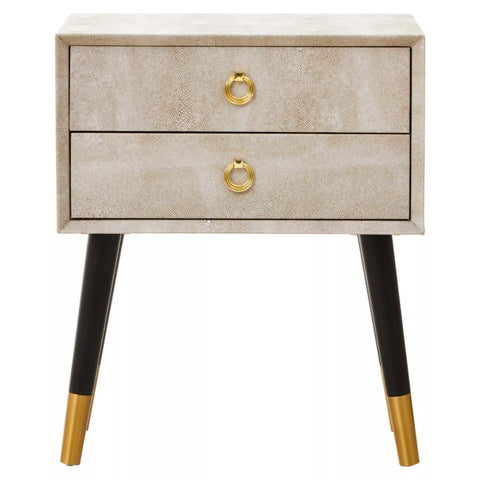 Cadio 2 Drawer Shagreen Effect Side Table
