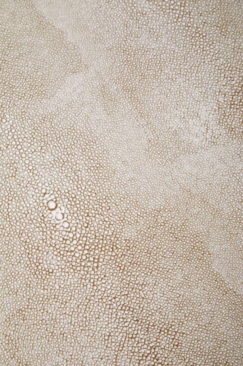 Beige faux shagreen furniture surface with textured pebble pattern detail