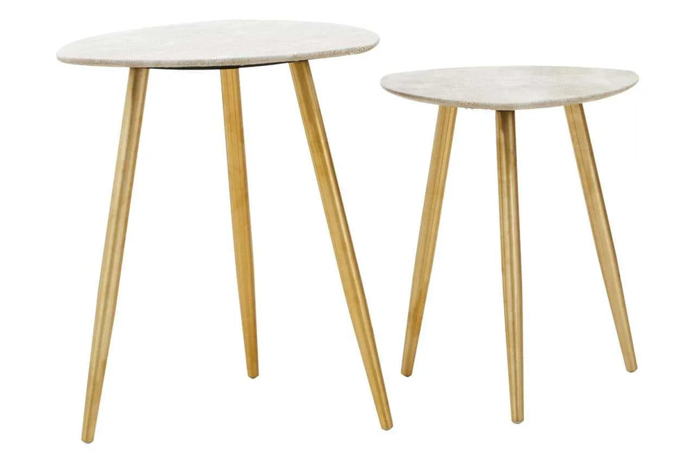 Luxury Shagreen Gold Side Tables