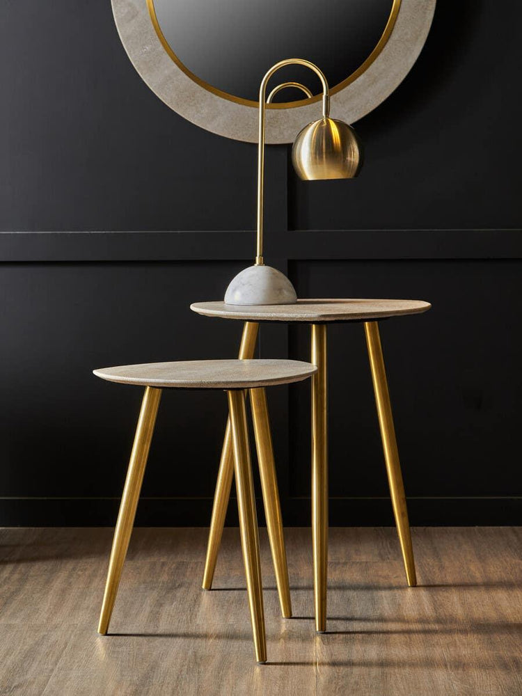 Luxury Shagreen Gold Side Tables