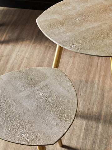Luxury Shagreen Gold Side Tables