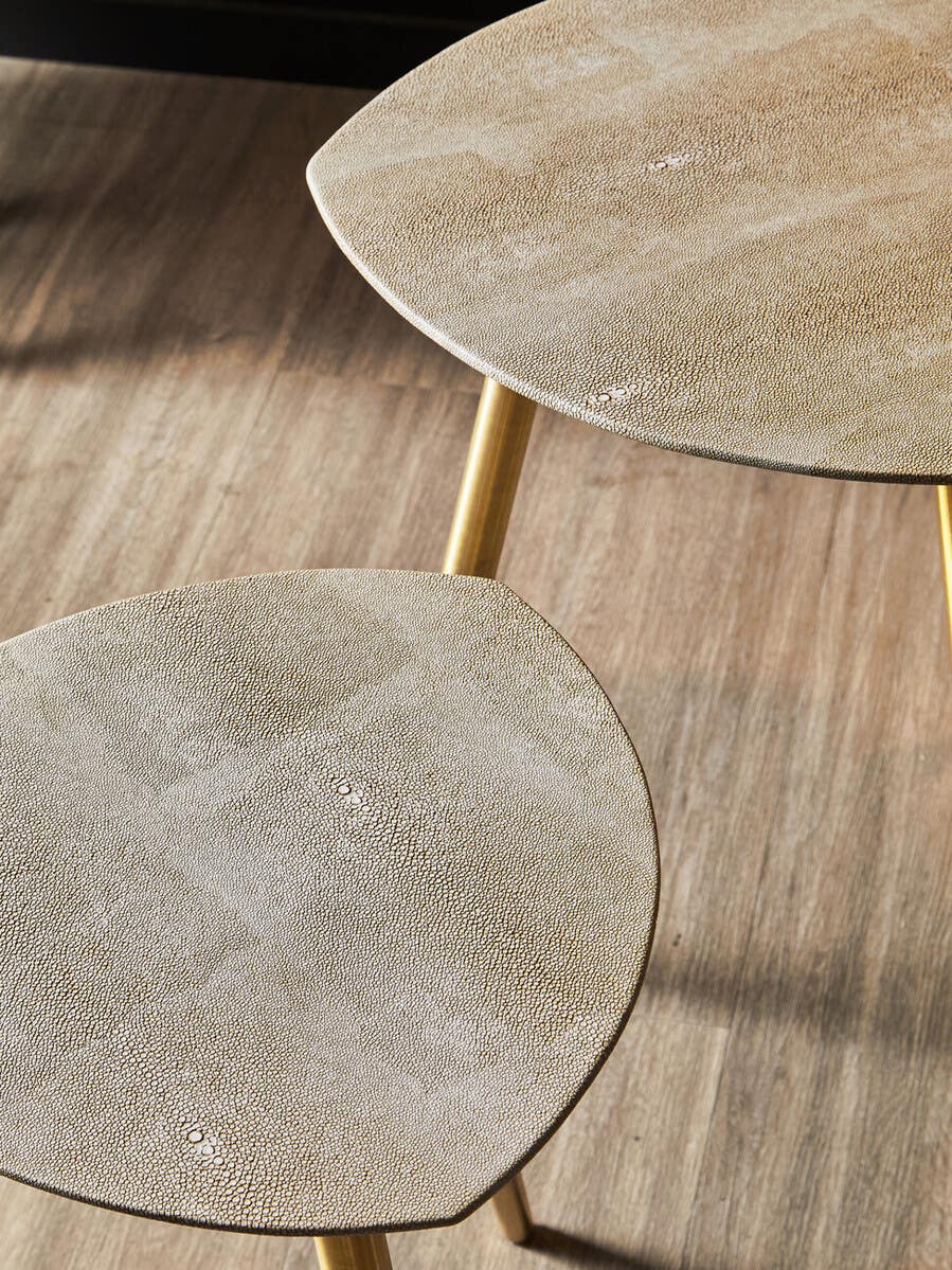Luxury Shagreen Gold Side Tables