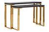 Gold Leg Shagreen Console Tables