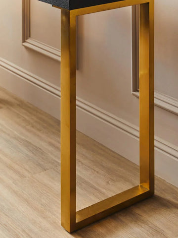 Gold Leg Shagreen Console Tables