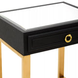 Luxe Shagreen Drawer Side Table