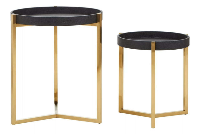 Shagreen Tray Tables Set