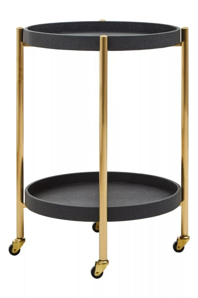 Luxury Black Gold Tray Trolley