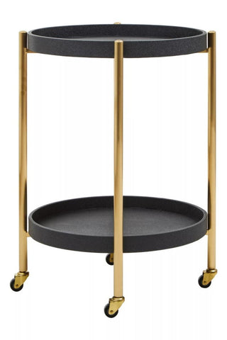 Luxe Black Tray Table Trolley