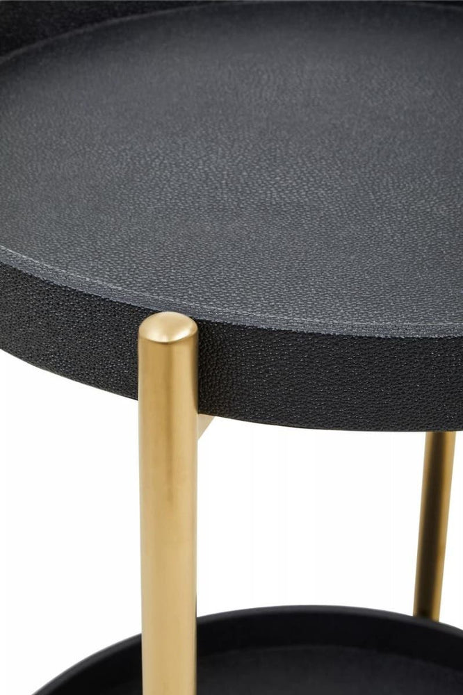 Luxe Black Tray Table Trolley