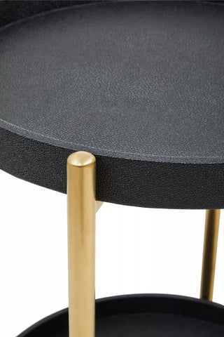 Luxe Black Tray Table Trolley