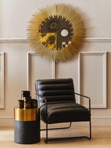 Luxury Black Gold Shagreen Stool