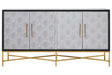 Luxury Grey Shagreen Sideboard with Gold Accents