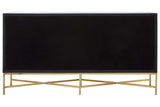 Luxury Grey Shagreen Sideboard with Gold Accents