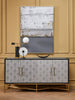 Luxury Grey Shagreen Sideboard with Gold Accents