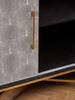 Luxury Grey Shagreen Sideboard with Gold Accents