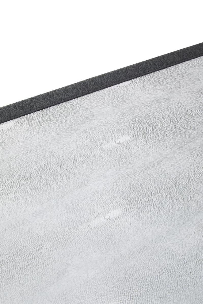 Luxury Grey Shagreen Sideboard with Gold Accents