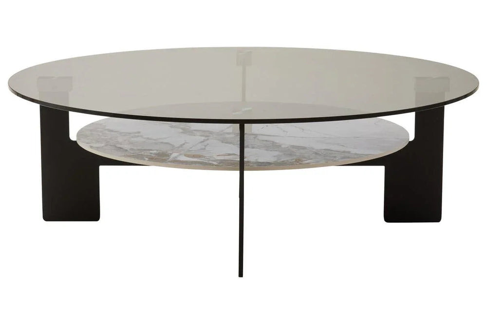 Elegant Grey Glass Coffee Table