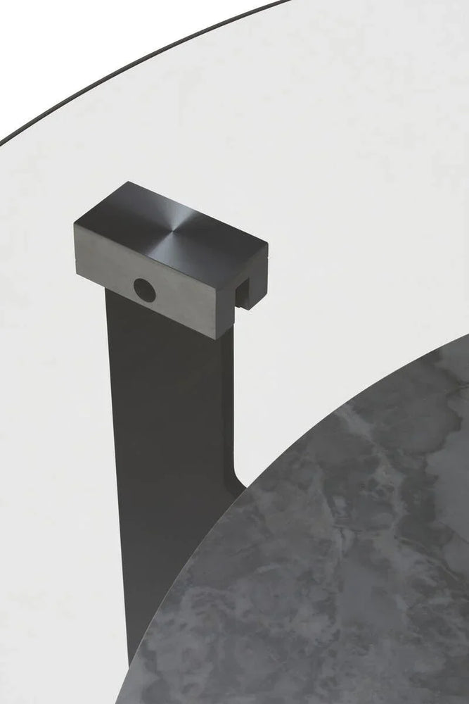 Elegant Grey Glass Coffee Table