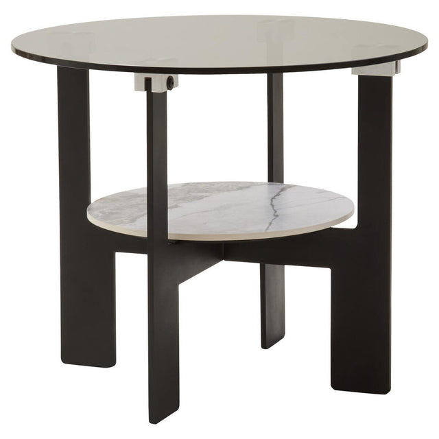 Grey Glass Coffee Table Set