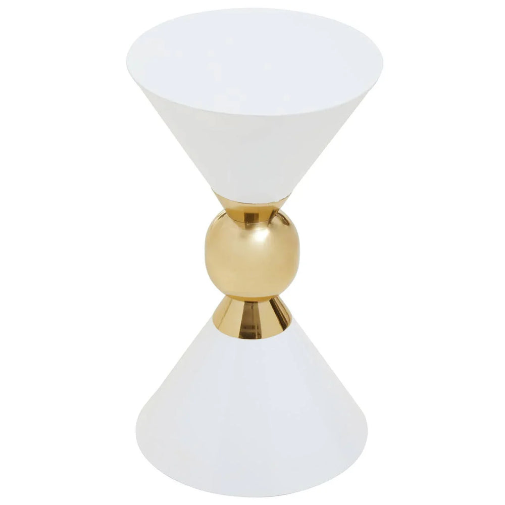 Golden White Conical Steel Table