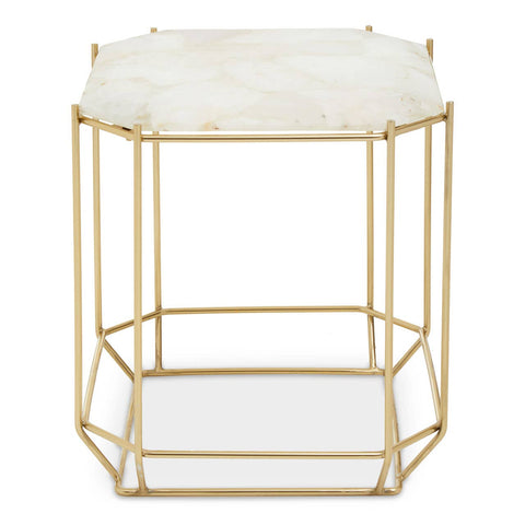 Quartz Octagon Metal Side Table
