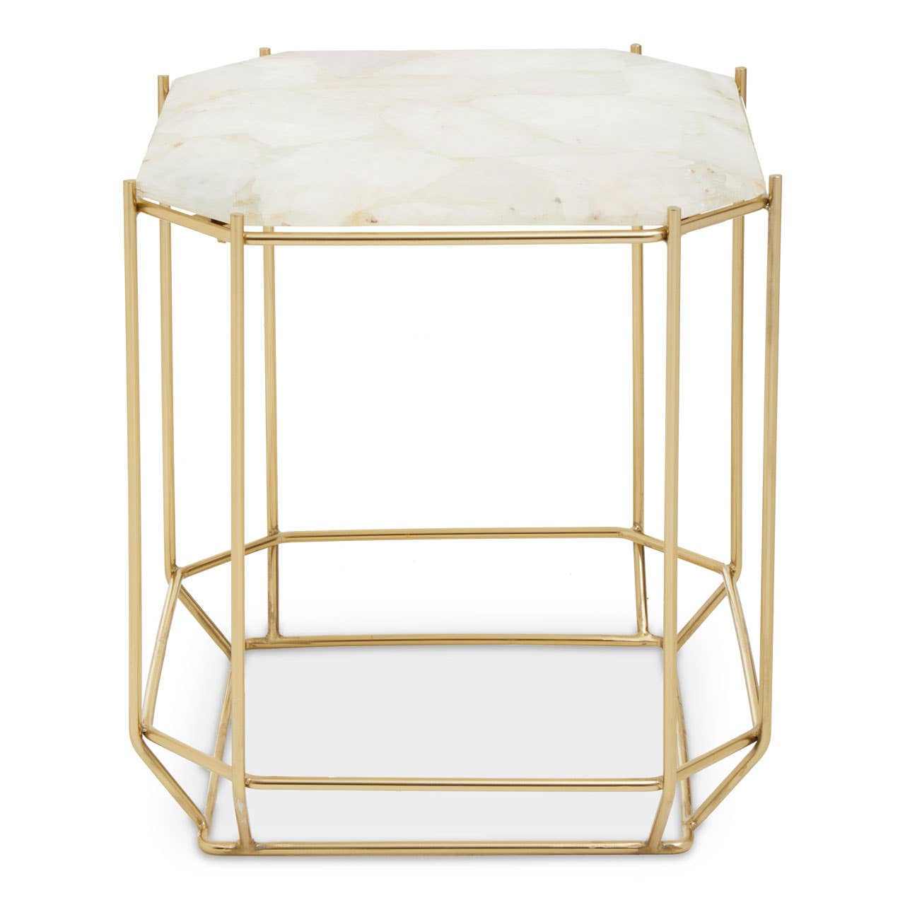 Quartz Octagon Metal Side Table