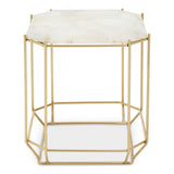 Quartz Octagon Metal Side Table