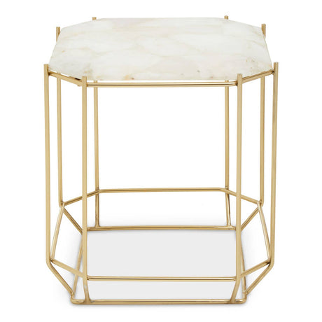 Quartz Octagon Metal Side Table