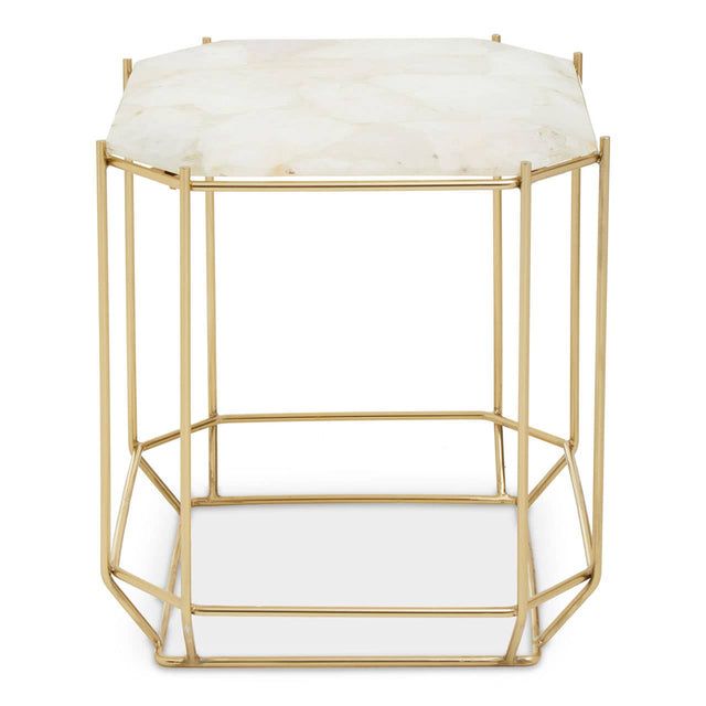 Quartz Octagon Metal Side Table