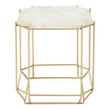 Quartz Octagon Metal Side Table