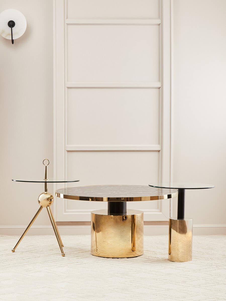 Gold Glass Side Table