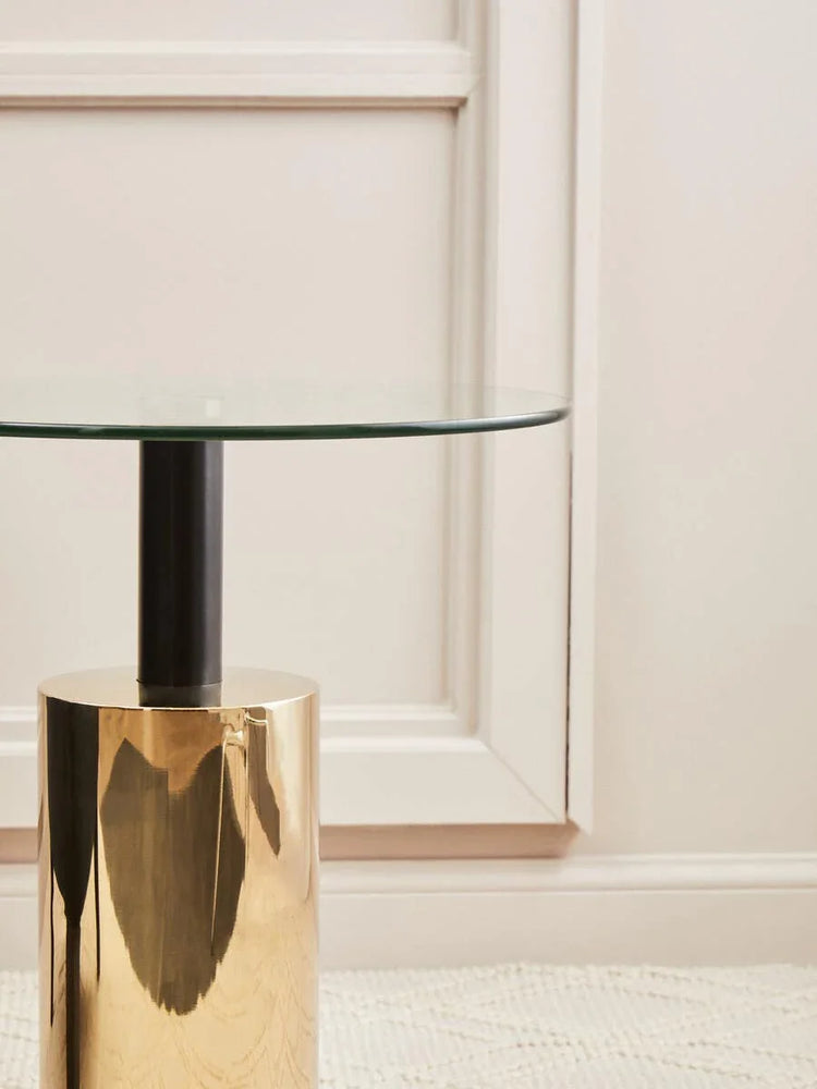 Gold Glass Side Table