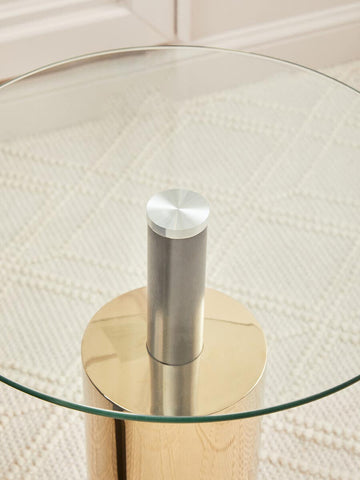 Gold Glass Side Table