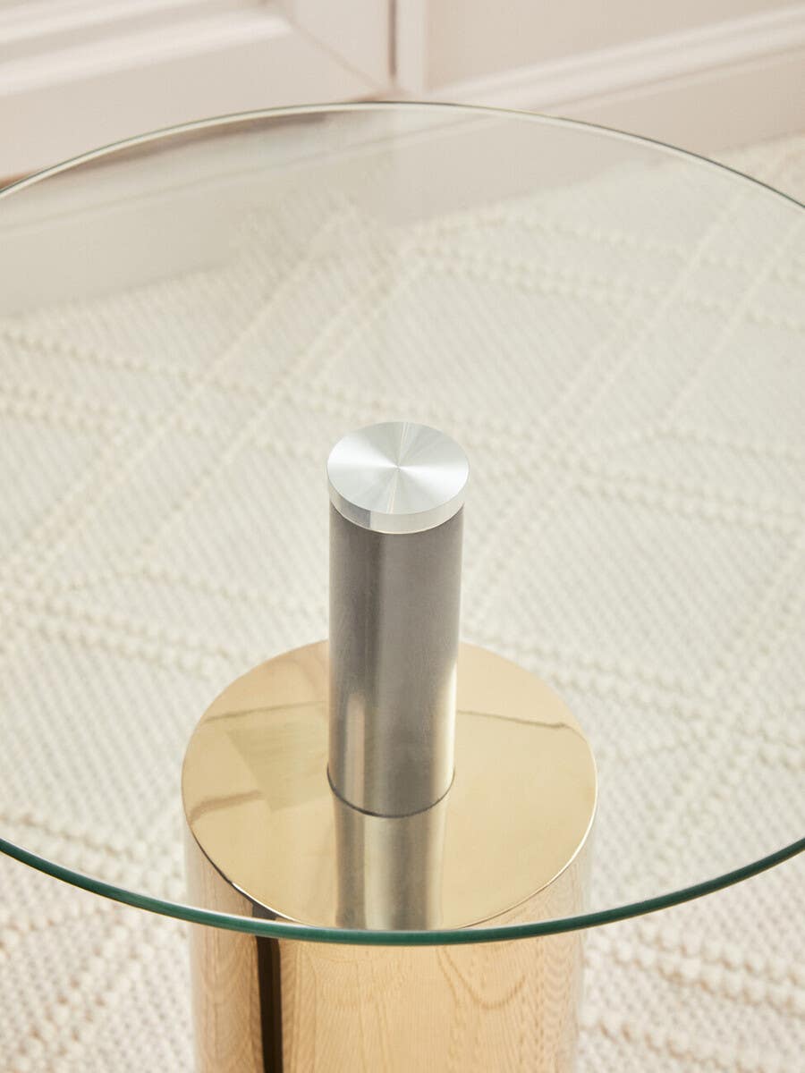 Gold Glass Side Table