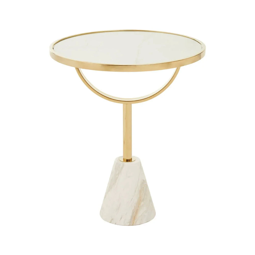 Luxe Glass Marble Side Table