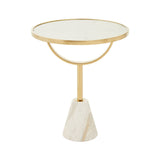 Luxe Glass Marble Side Table