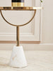 Luxe Glass Marble Side Table