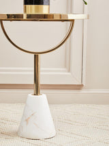 Luxe Glass Marble Side Table