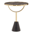 Luxe Black Glass Marble Table