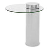 Silver Base Glass Side Table