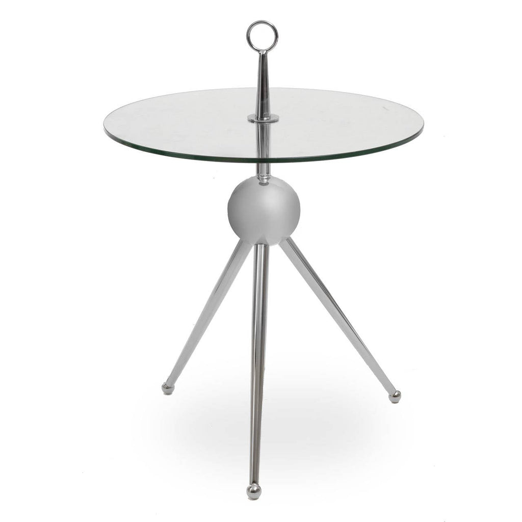 Elegant Glass Steel Side Table