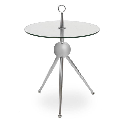 Elegant Glass Steel Side Table