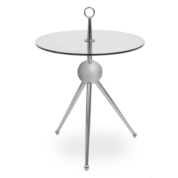 Elegant Glass Steel Side Table