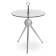 Elegant Glass Steel Side Table