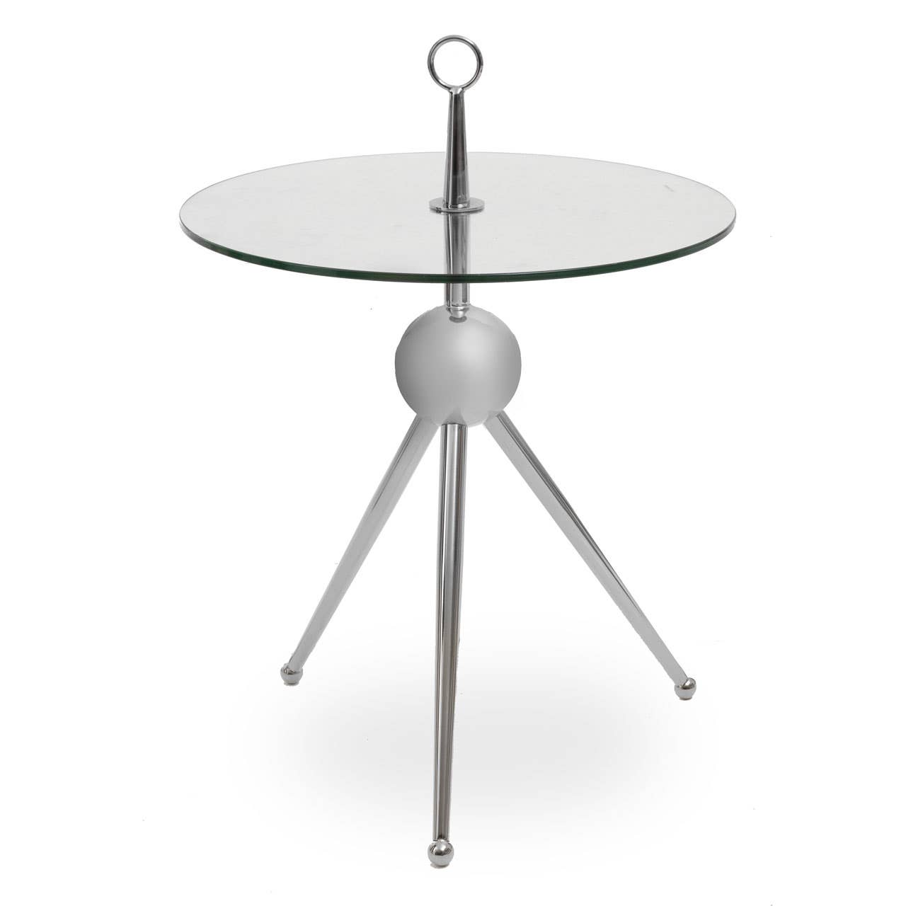 Elegant Glass Steel Side Table