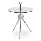 Elegant Glass Steel Side Table