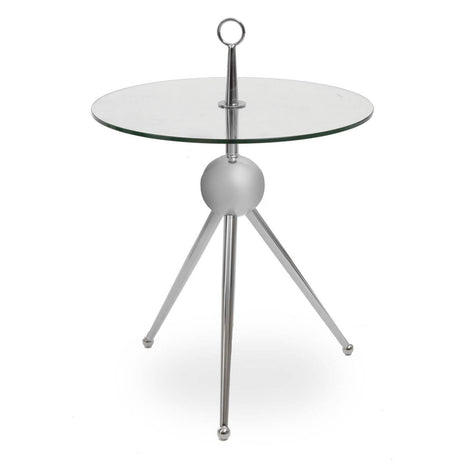 Elegant Glass Steel Side Table