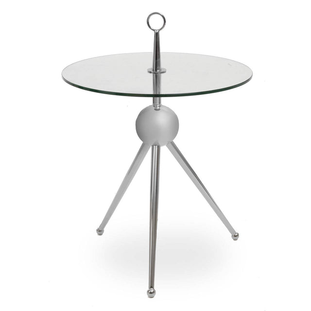Elegant Glass Steel Side Table