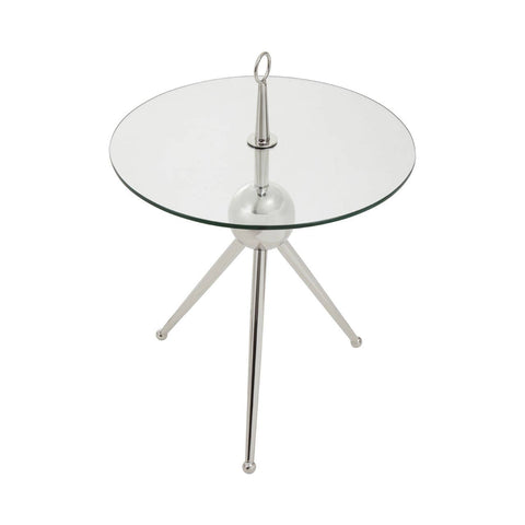 Elegant Glass Steel Side Table